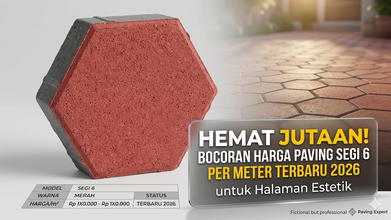 Hemat Jutaan! Bocoran Harga Paving Segi 6 Per Meter Terbaru 2026 untuk Halaman Estetik