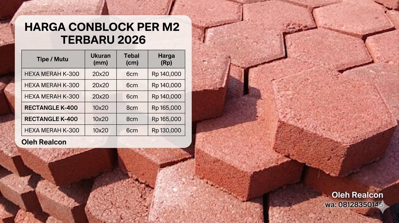 Keuntungan Harga! Daftar Harga Conblock Per M2 Terbaru 2026 yang Paling Hemat