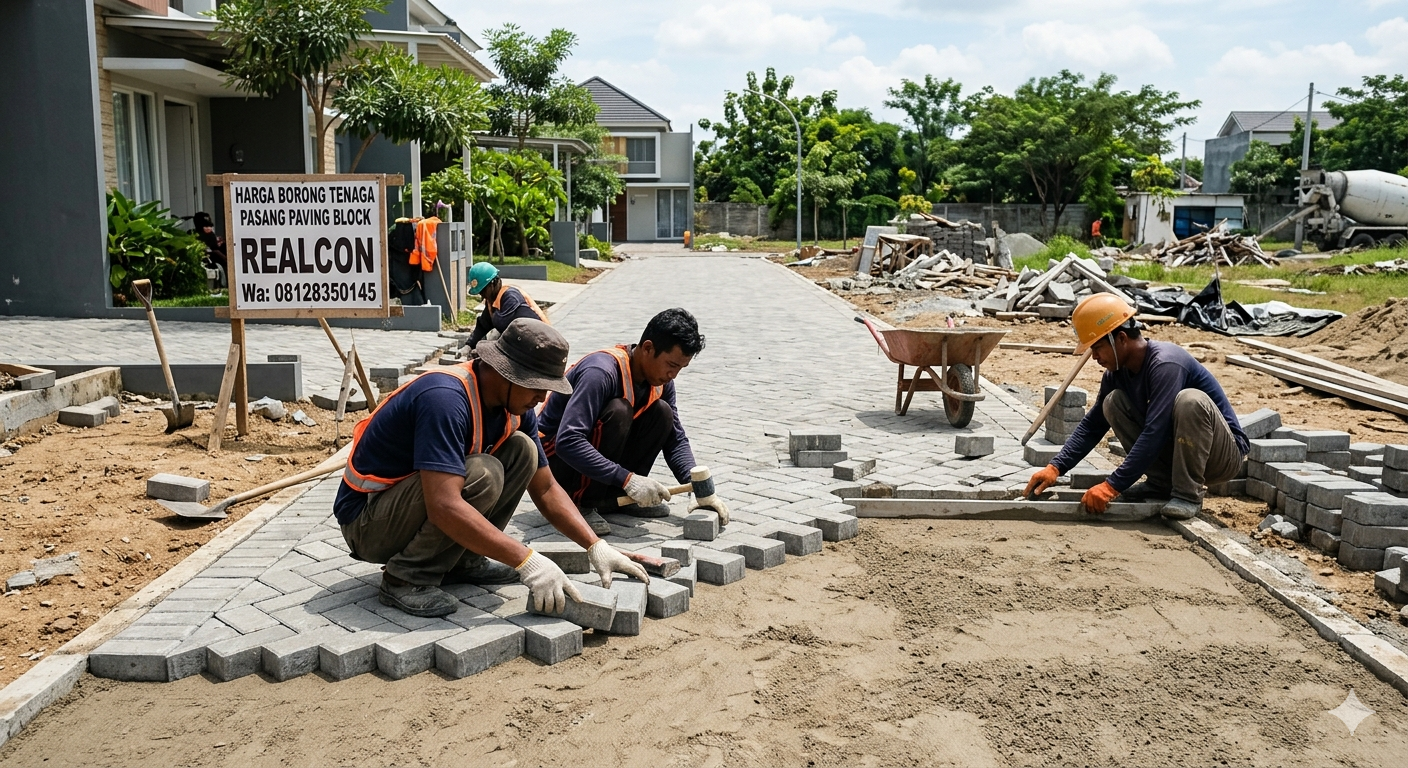 Harga borong tenaga pasang paving block