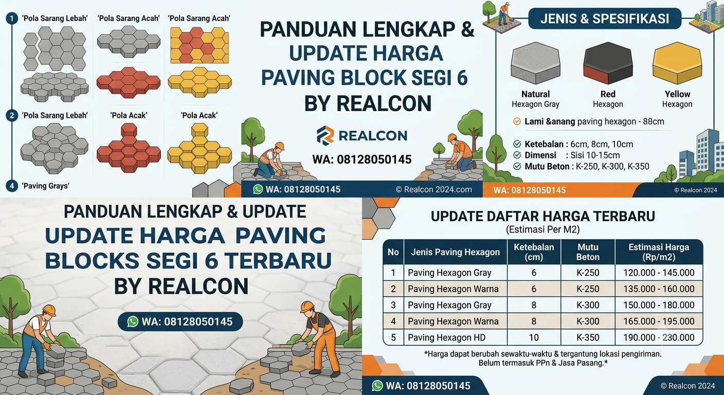 Harga paving block segi 6
