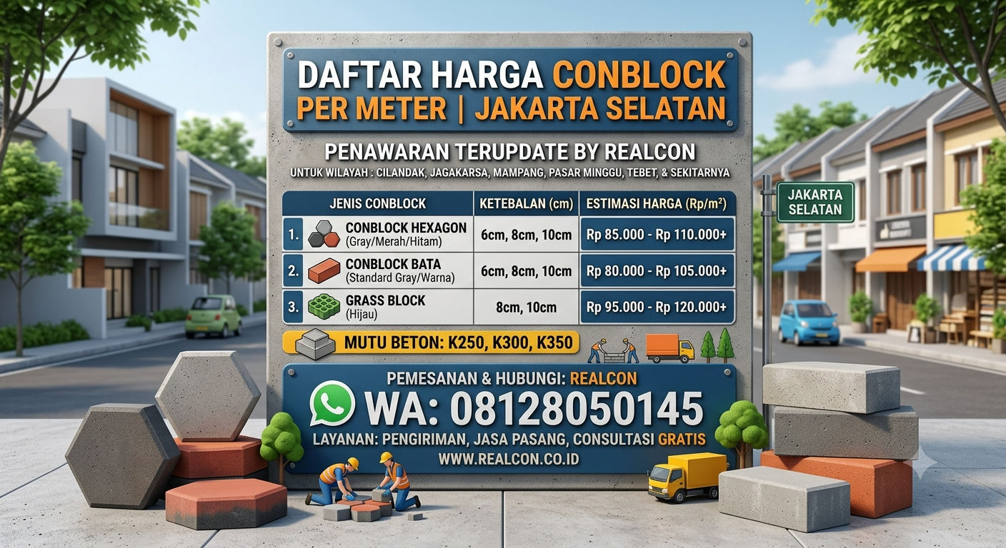 harga conblock per meter jakarta selatan