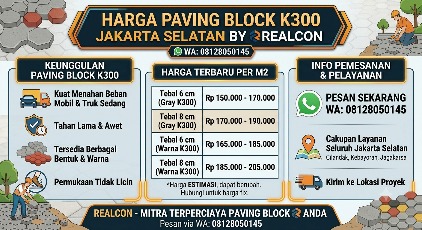 harga paving block k300 jakarta selatan